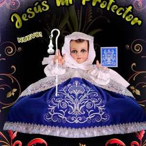 Vestido Niño Dios Jesus mi Protector, Baby Jesus Outfit/Vestido Niño Dios Baby Jesus Clothing.