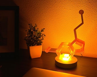 Serotonin Lamp - 3D Printed – Mood Lamp – Table Lamp – Desk Lamp – Orange Lamp - Bedside Lamp- Designed and Crafted in the SugarSlice Studio