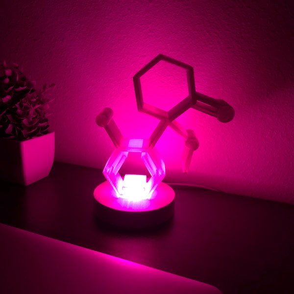 Ketamine Molecule Chemistry LED Lamp - 3D Printed