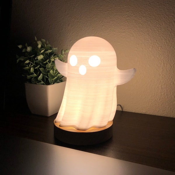 Adorable LED Ghost Lamp, 3D Printed
