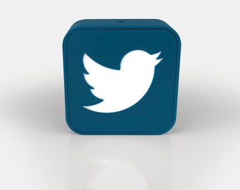 Twitter LED Night Light  - Gift for Tweeters - 3D Printed