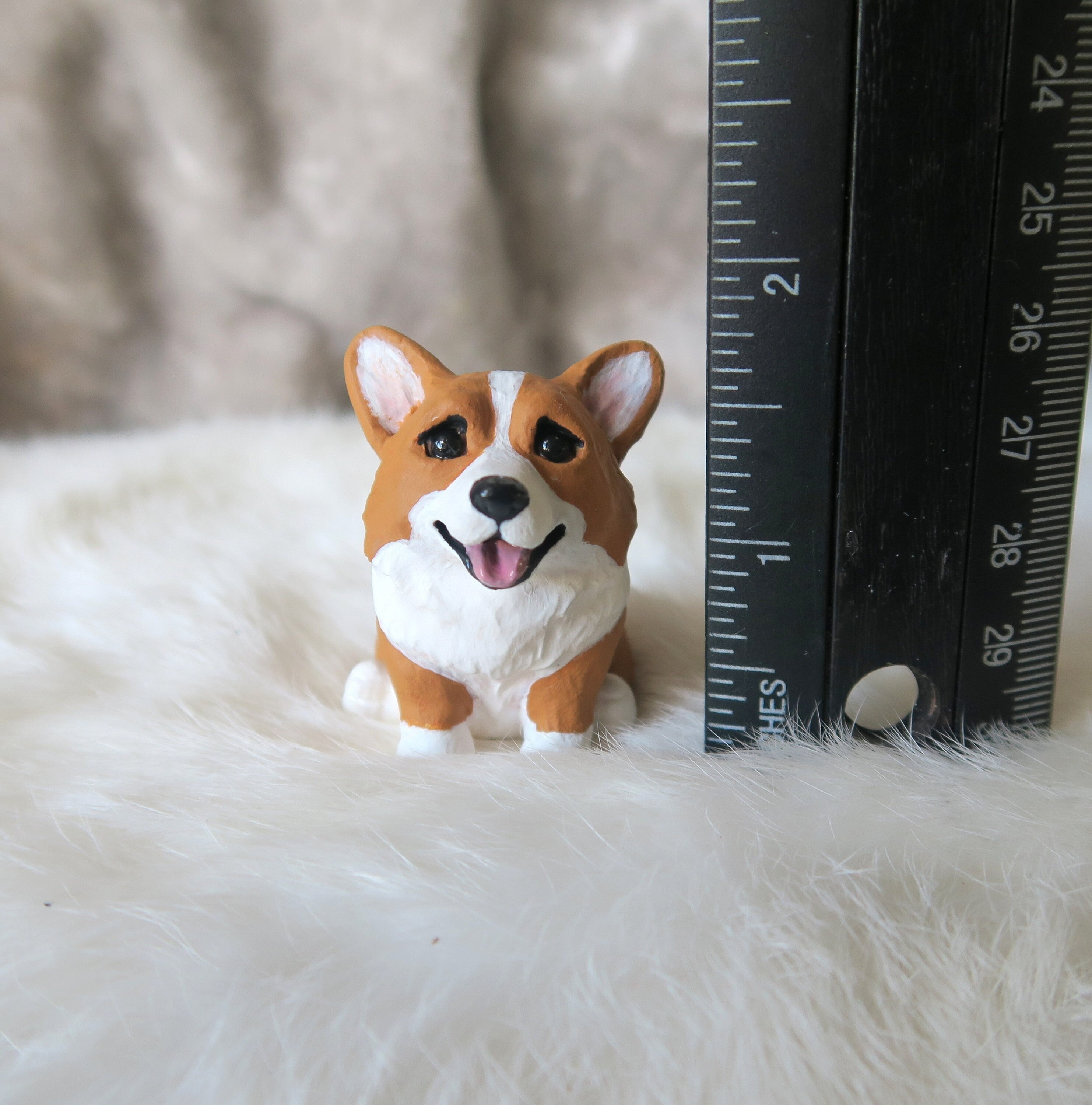 28cm Standing Corgi Dog Cute Toys Puppy Mini Figurine Model Realistic Resin