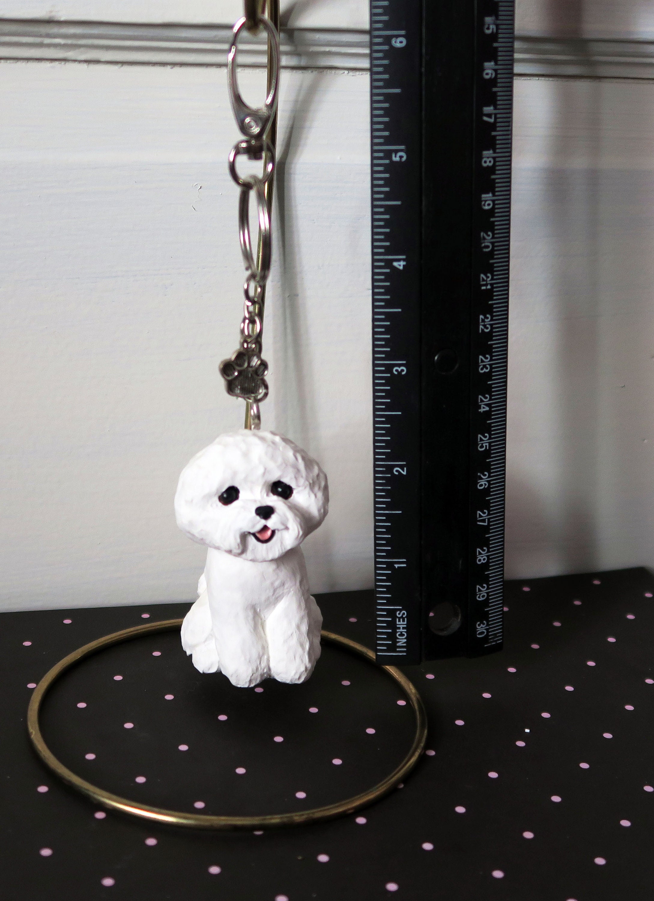 Bichon frise keychain outlet