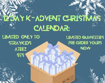 KPOP inspired k-advent calendar : Kpop, Korean skincare, kawaii, 12-day advent calendar for Christmas.