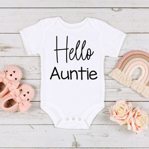 Hello Auntie Baby Onesie® ~ Pregnancy Announcement Onesie®