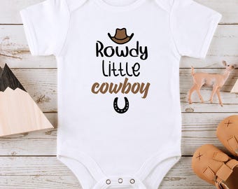 Rowdy Little Cowboy Onesie® ~ Cute Cowboy Baby Onesie® ~ Newborn Baby Onesie® ~ Toddler Tshirt ~ Rodeo Tshirt