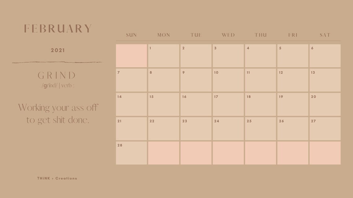 Positive thinking calendar positive definitions motivational Etsy