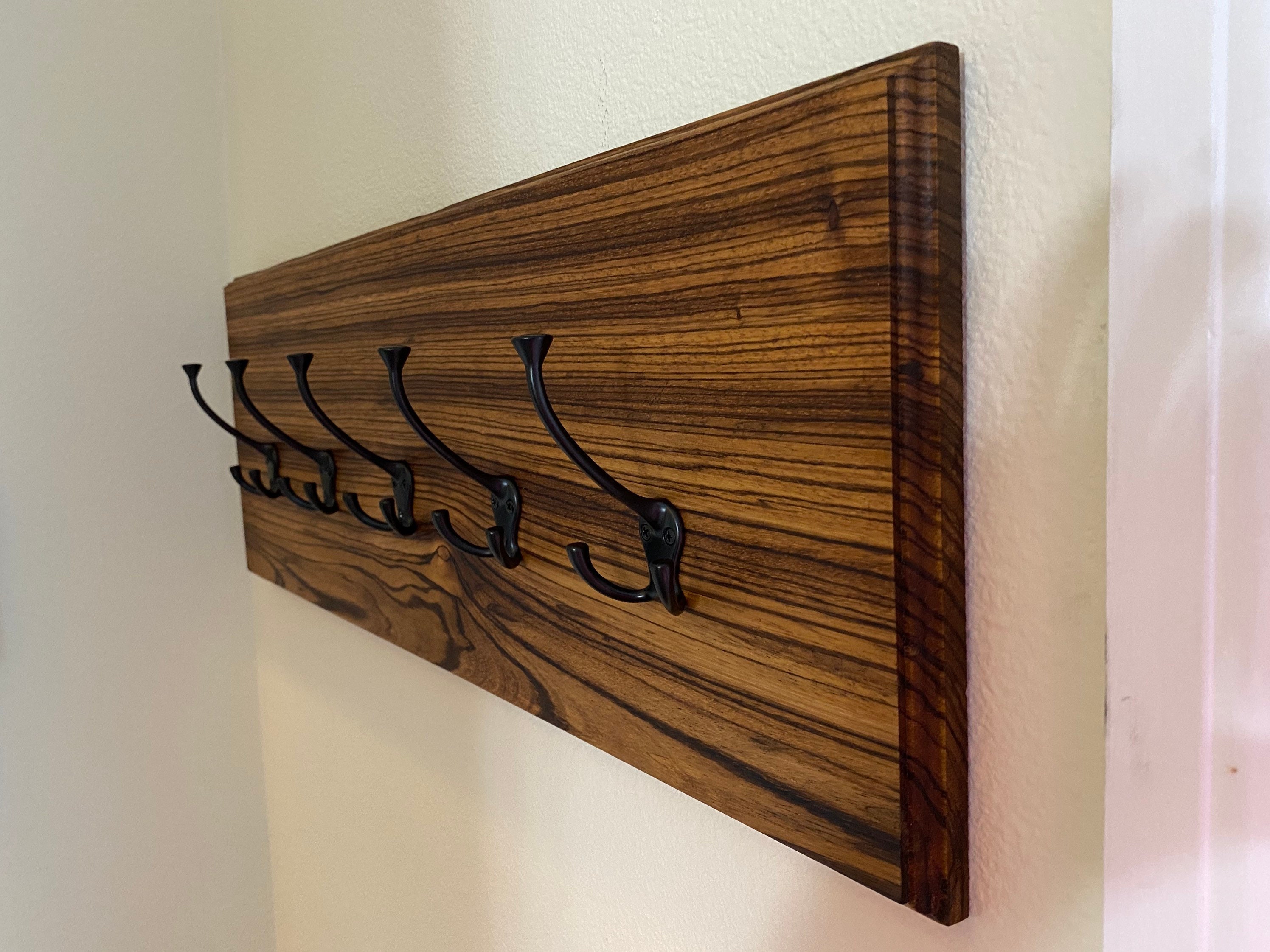 Zebra Wood Wall Mounted Coat Hanger. Etsy