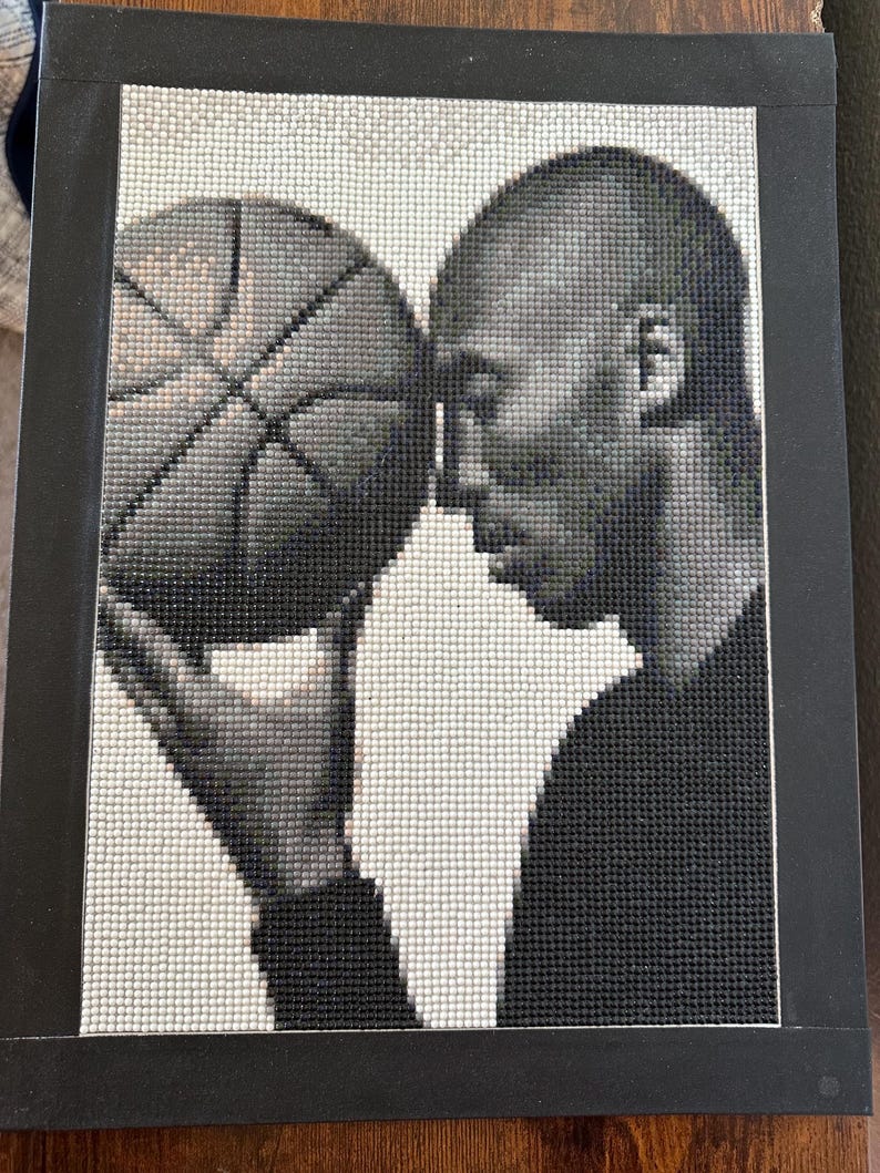 Kobe Bryant Silhouette Mosaic Bead Collage Wall Hanging Wall Lakers Handmade 12x16 Unframed Etsy