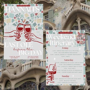 Editable Hen Party Invite & Itinerary Template | Spain Barcelona Theme | Last Olé Before the Big Day | Digital Hen Do Weekend Planner