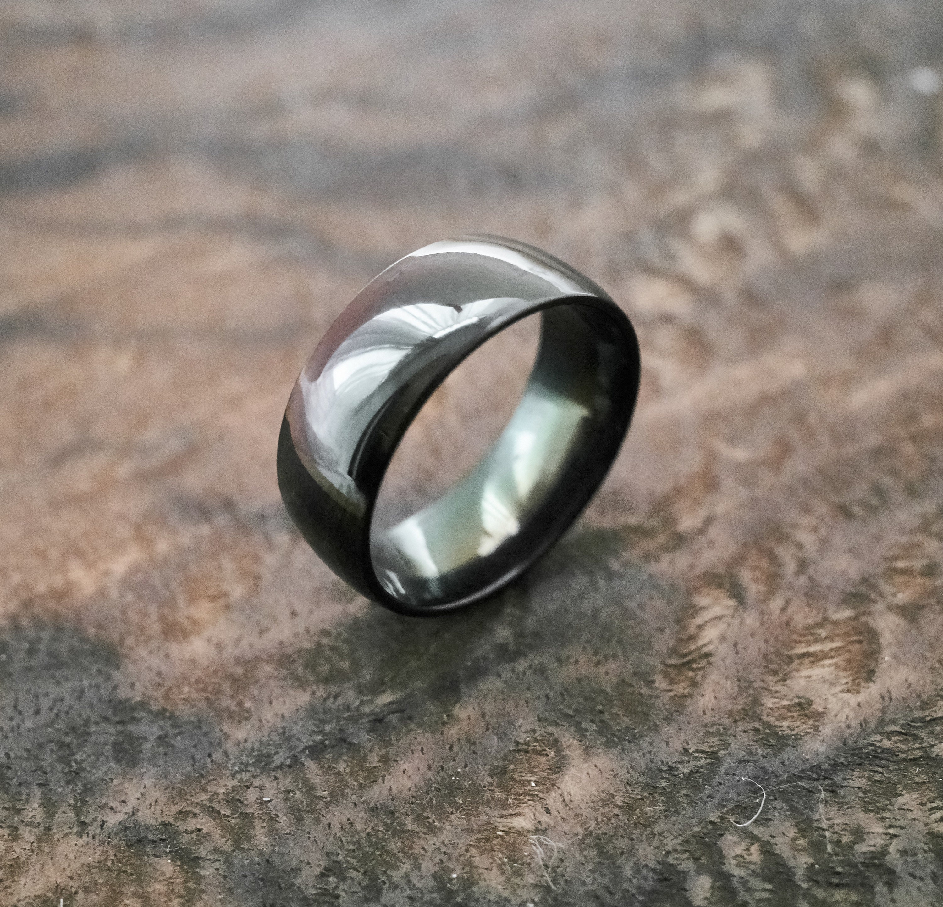 Stainless Steel Ring, 8mm Minimalist Ring, Groove Ring, Wedding