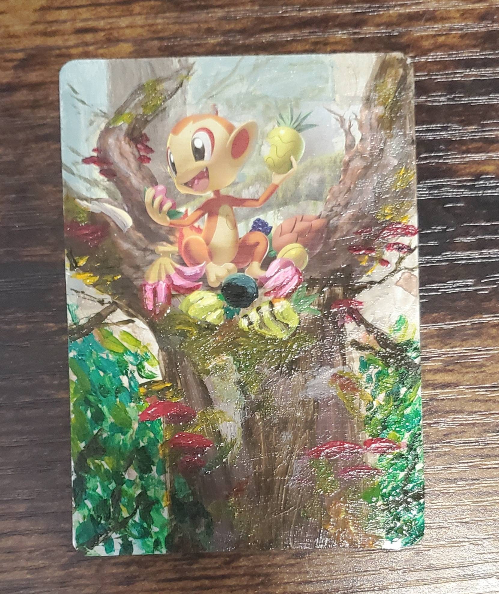 Painted Chimchar Pokmon Card - Etsy