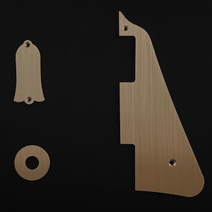 Made-To-Order - Les Paul Pickguard Scratchplate Set for Gibson - Brushed Gold Brass - Hand-finished - Hudson Unique