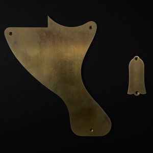 Made-to-Order - Aged Gold Brass - Single Cut Les Paul Junior Pickguard Scratchplate Set for Gibson - Hand-finished