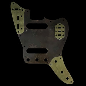 Made-to-Order - Statuary Bronze Brass & Aged Gold Brass - USA Jaguar AVRI 60s Pickguard Scratchplate Set for Fender - Hand-finished