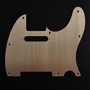 Made-To-Order - Telecaster 8-Loch Pickguard für Fender - Gebürstetes Gold Messing - Handbearbeitet - Hudson Unikat