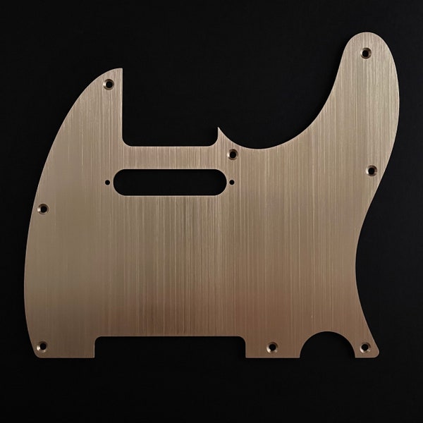 Telecaster 8-hole Pickguard Scratchplate for Fender - Brushed Gold Brass - Hand-finished - Hudson Unique