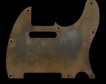 Telecaster Pickguard Scratchplate - 8-hole - Antique Brass & Anthracite Brass - Made To Order