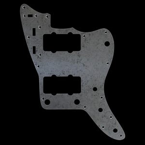 Made-to-Order - Jazzmaster 62 Pickguard Scratchplate for Fender - Mottled Aluminium - Hand-finished