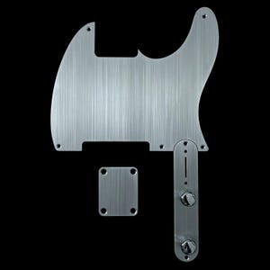 Made-to-Order - Brushed Marine Aluminium - Esquire Telecaster Pickguard Scratchplate Set for Fender - Hand-finished