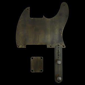Made-to-Order - Bronzed Brass - Esquire Telecaster Pickguard Scratchplate Set for Fender - Hand-finished