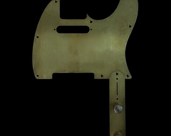 Telecaster Pickguard Scratchplate Set - 8-hole - Aged Brass - Made To Order