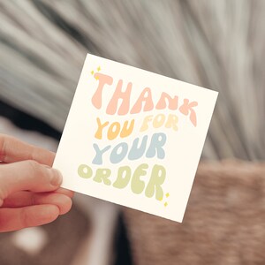 Groovy Thank You Card Business Template Canva Editable - Etsy