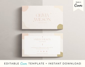 Boho Business Card Template Canva Template for Small Business | Instant Download | Business Branding |  Printable Business Card