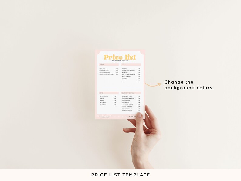 SET of 2 Price List & Scan to Pay Template Canva Editable Etsy