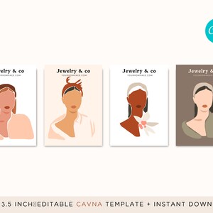 Editable Canva Earring Card Template Jewelry Display Card Printable ...