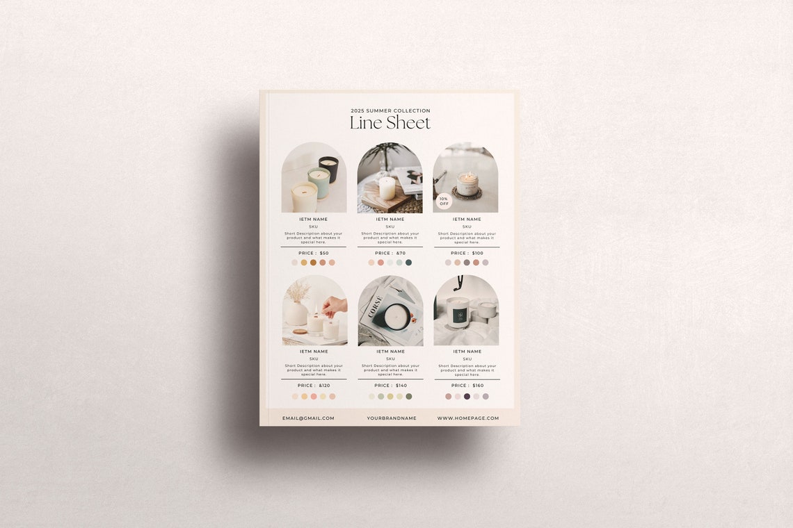 Editable Line Sheet Catalog Template Wholesale Bundle Canva Etsy Canada
