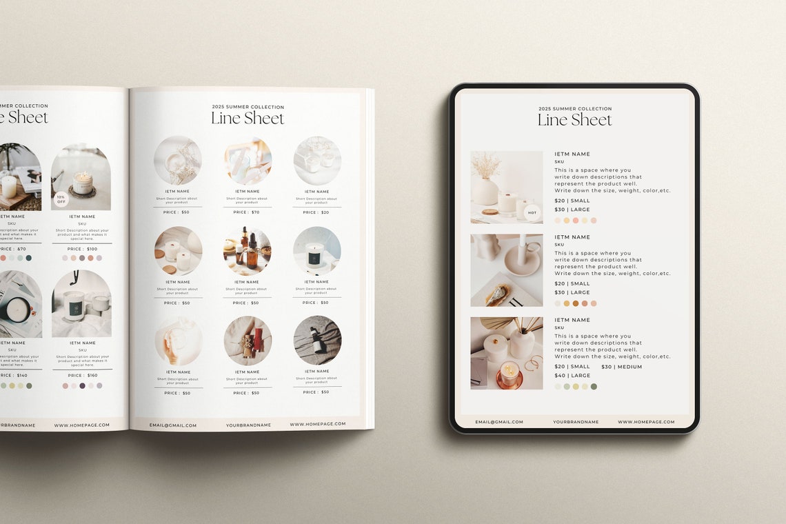 Editable Line Sheet Catalog Template Wholesale Bundle Canva Etsy Canada