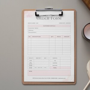 Editable Order Form Template Bundle Canva Printable Invoice A4, US ...