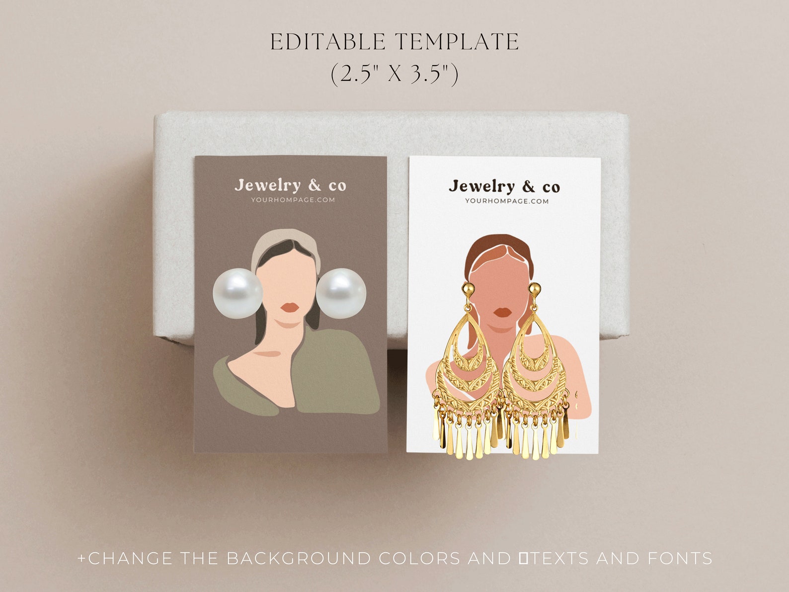 Editable Canva Earring Card Template Jewelry Display Card - Etsy