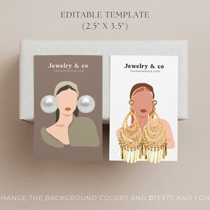 Editable Canva Earring Card Template Jewelry Display Card Printable ...