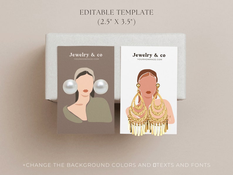 Editable Canva Earring Card Template Jewelry Display Card - Etsy