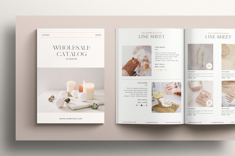 Wholesale Line Sheet for Canva Template Editable Wholesale Etsy