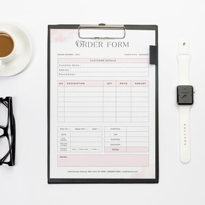 Editable Order Form Template Bundle Canva Printable Invoice A4, US ...