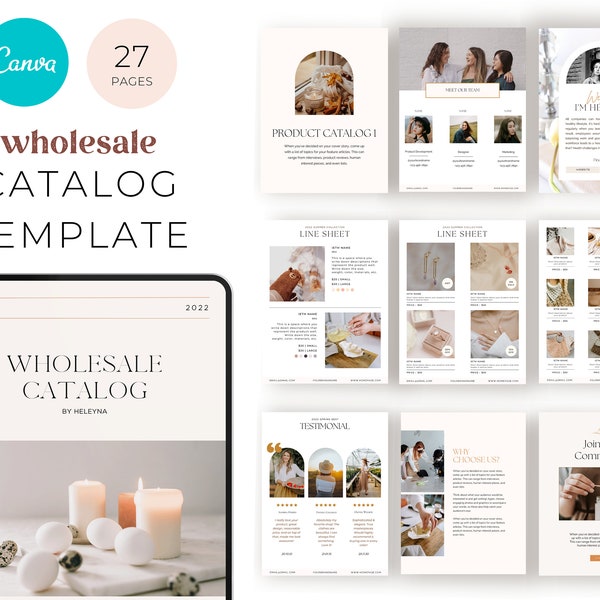 Wholesale line sheet for canva Template |  Editable Wholesale Catalog | Pricing Ebook Template | Price Guide