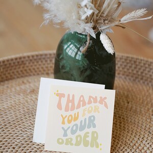 Groovy Thank You Card Business Template Canva Editable - Etsy