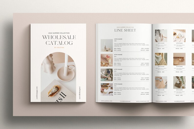 Wholesale Line Sheet for Canva Template Editable Wholesale Etsy