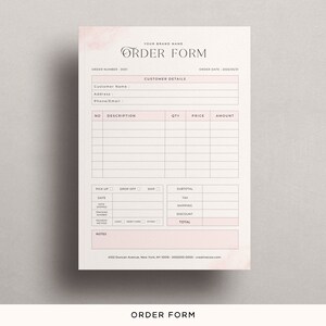 Editable Order Form Template Bundle Canva Printable Invoice A4, US ...