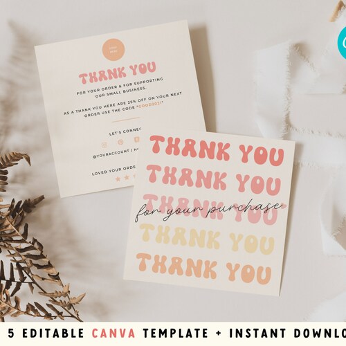 Y2k Theme Small Business Thank You Card Canva Template Y2K - Etsy Ireland