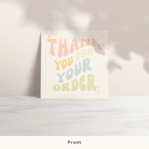 Groovy Thank You Card Business Template Canva Editable - Etsy