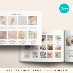 Landscape Wholesale Line Sheet Template Canva | Wholesale Catalog | Pricing Ebook Template | INSTANT DOWNLOAD