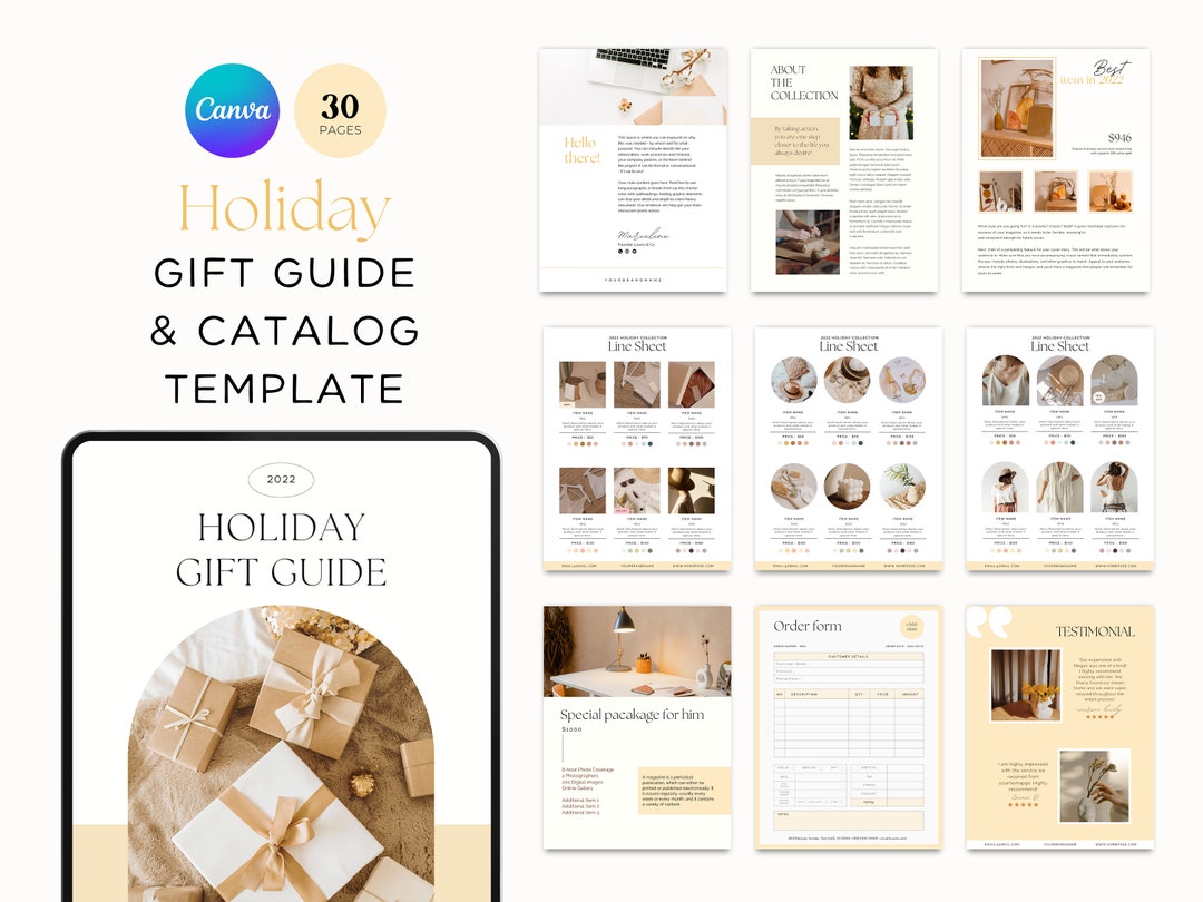 Holiday Gift Guide Template Canva Editable Product Catalog Wholesale Holiday Gift Guide Template Canva Editable Product Catalog Wholesale