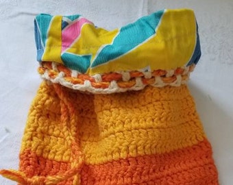 Handmade Bag, Bag, Crocheted,  Cute Bag,  Homemade,  Summer Bag, Orange Bag, Unique Bag