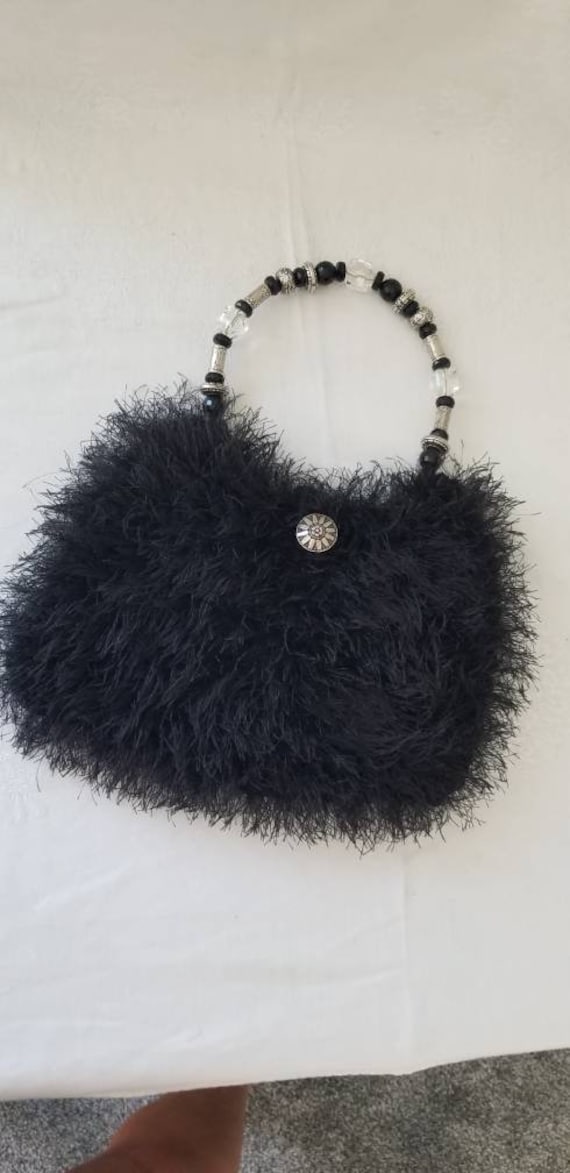 Bag, Top Handle Bag, Black Clutch,  Handmade,  Vi… - image 2