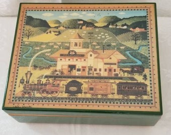 Caja de música, Caja de música vintage, 1988, Fox Hill, Schmid, Coleccionables de cajas de música, Colecciones de cajas de música vintage, La celebración americana