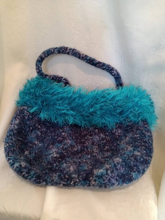 Handmade, purse,bag, vintage bag, handmade wool b… - image 6